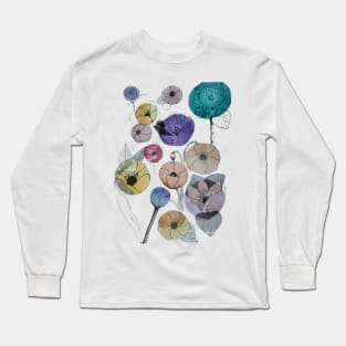 Jewel toned watercolor illustration Long Sleeve T-Shirt